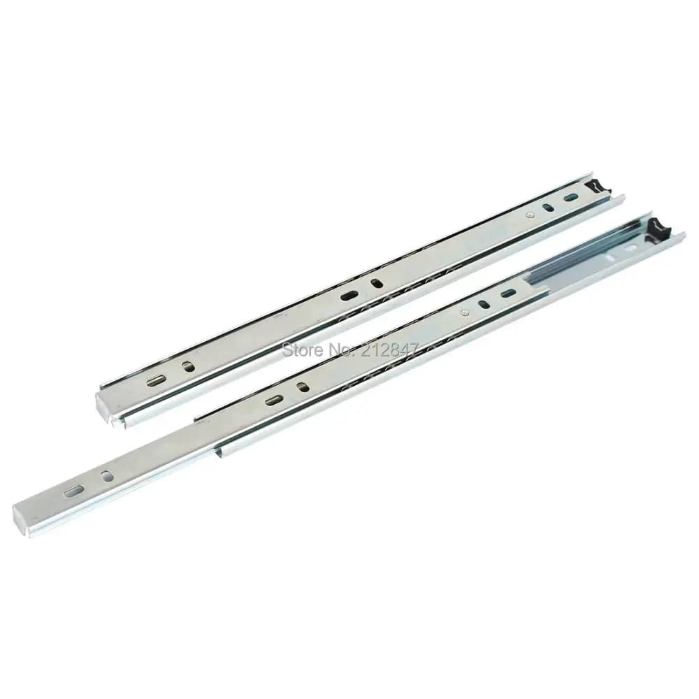 Ball Bearing 11" 280mm Length Drawer Slide Track Rail Silver Tone 2Pcs
