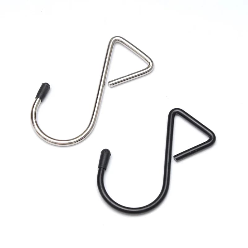 Silver Triangle Straps S Hooks Metal Plating Black Hanger Hook DIY Making Materials