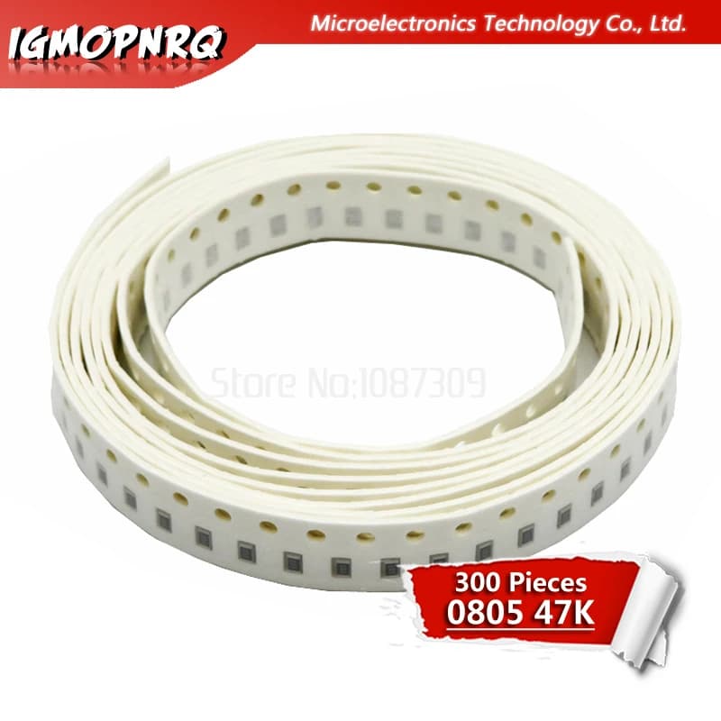 300PCS 0805 SMD Resistor 5% 47K ohm 1/8W 473