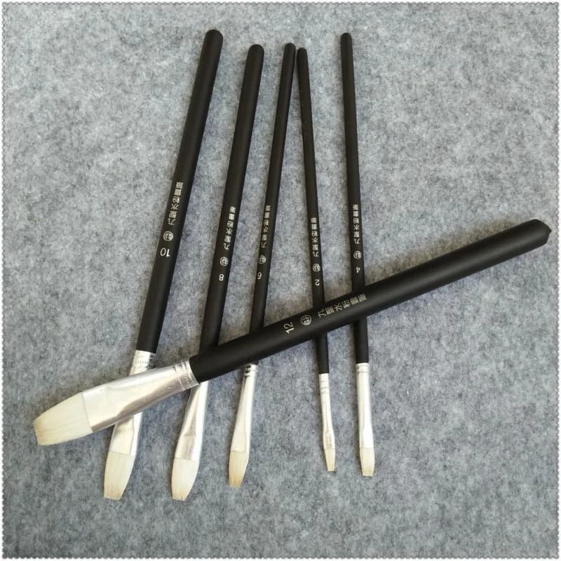 6pcs/set,gouache watercolor painting pen wool with Oil Paint acrylic brush Art for Supplies Stationery free shipping