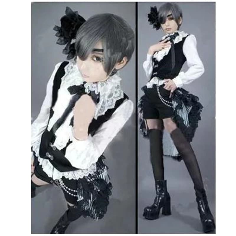 SBluuCosplay Ciel Phantomhive Cosplay Costume with Socks Custom Made
