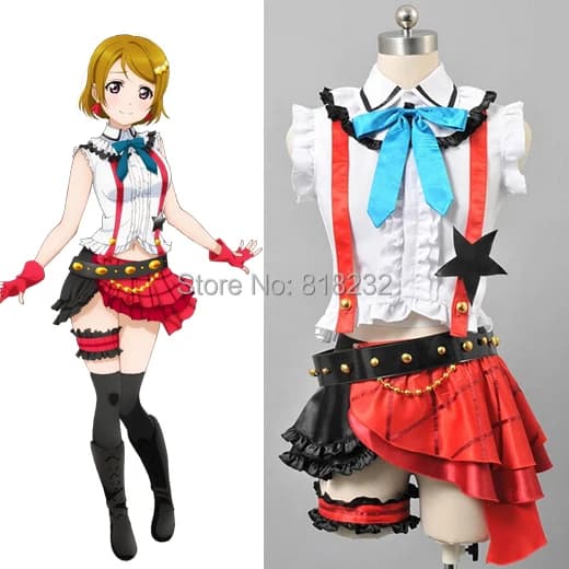 Love Live Bokura wa Ima no Naka de OP1 Koizumi Hanayo Uniform Shirt Tops Dress Outfit Anime Cosplay Costumes