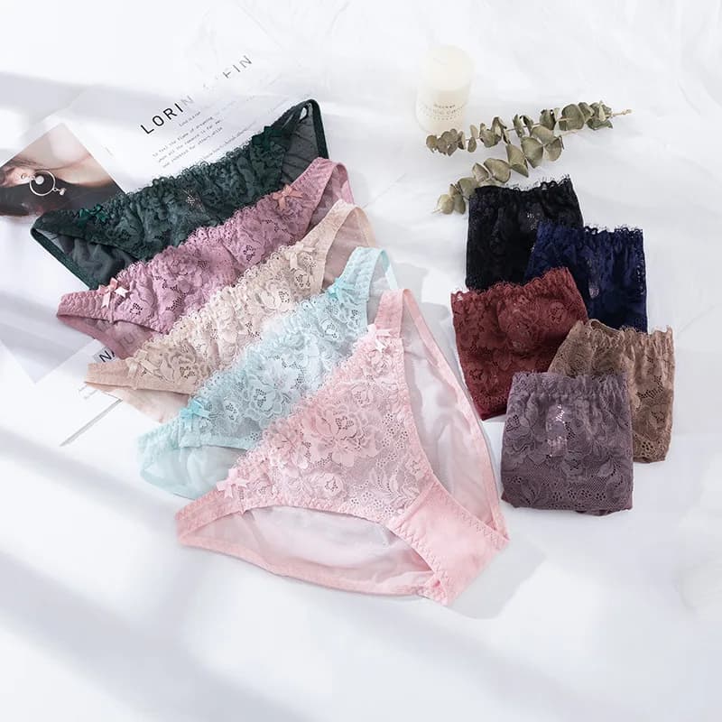 2021 Women's Underwear Sexy Lace Panties Fashion Hollow Out Comfortable Briefs Low Waist Seamless Underpants Female Lingerie