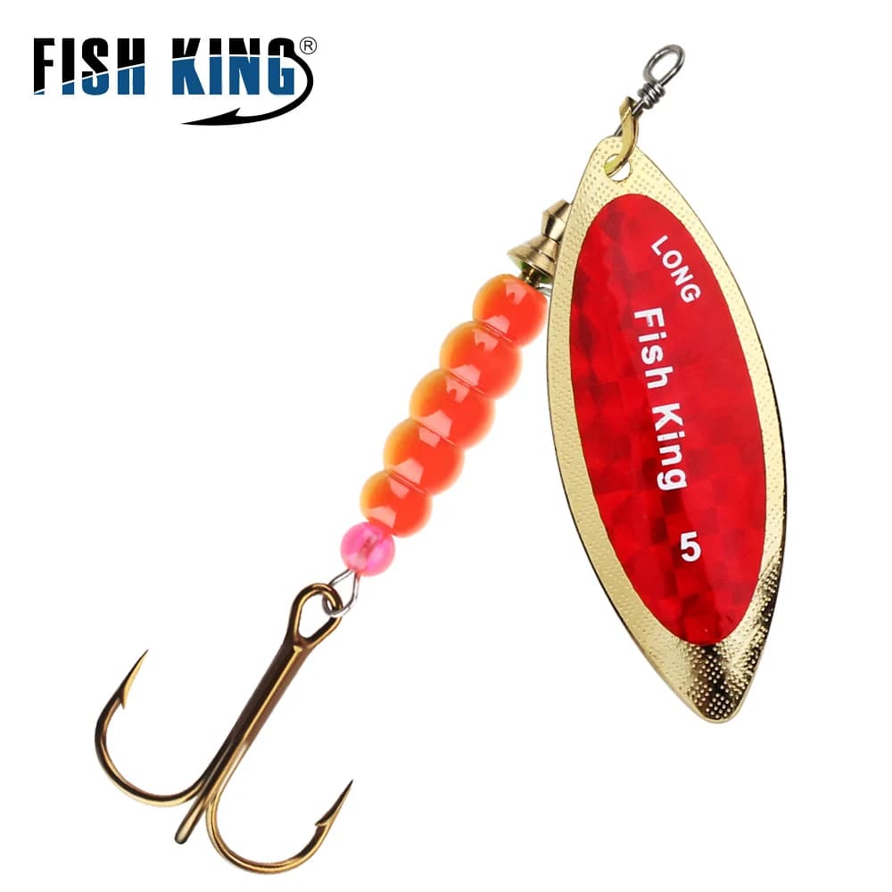FISH KING Spinner Lure Bait 4.5g/7.0g/12.5g/17.4g/27.1g Spoon Lures pike Metal Fishing Lure Bass Hard Bait With Hooks