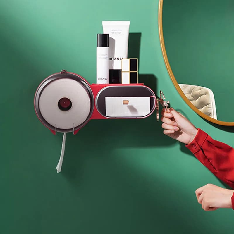 Punch-free Bathroom Shelf Cosmetic Towel Storage Rack Organizer Bath Corner Holder Household Items Bathroom Accessories