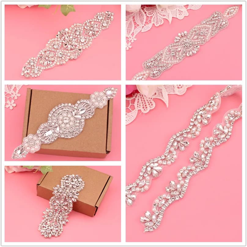 Crystal bridal belt with ribbons, handmade silver wedding belt, cookie patient belt for wedding evening dresses