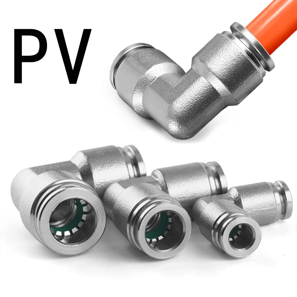 304 Stainless Steel Metal PV Pneumatic Quick Coupling Hose PU Tube 4 6 8 10 12 14 16mm Quick Coupling Release Air Fitting