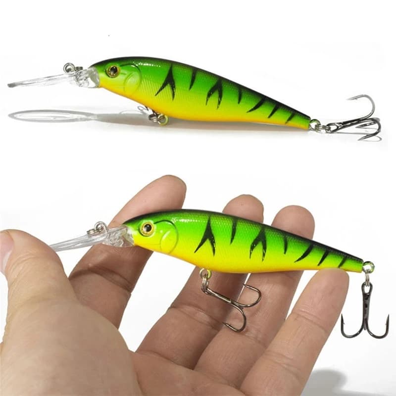 1PCS colorful Stripe pattern 11cm 10.5g Hard Bait Minnow streak Fishing lures Bass Fresh water hook diving perch wobbler fish