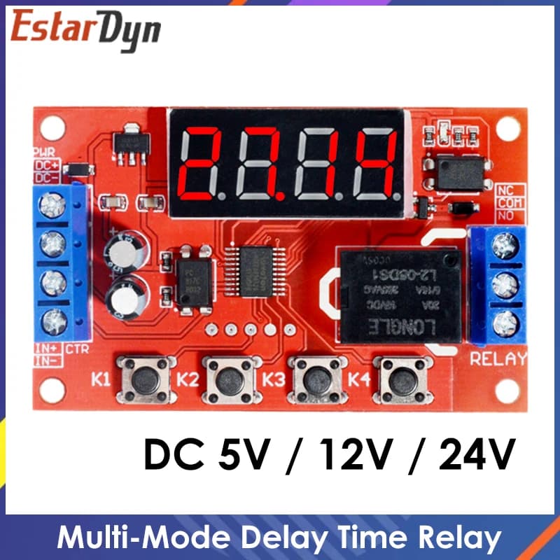 DC 5V 12V 24V 10A Adjustable Time Delay Relay Module LED Digital Timming Relay Timer Delay Trigger Switch Timer Control Switch