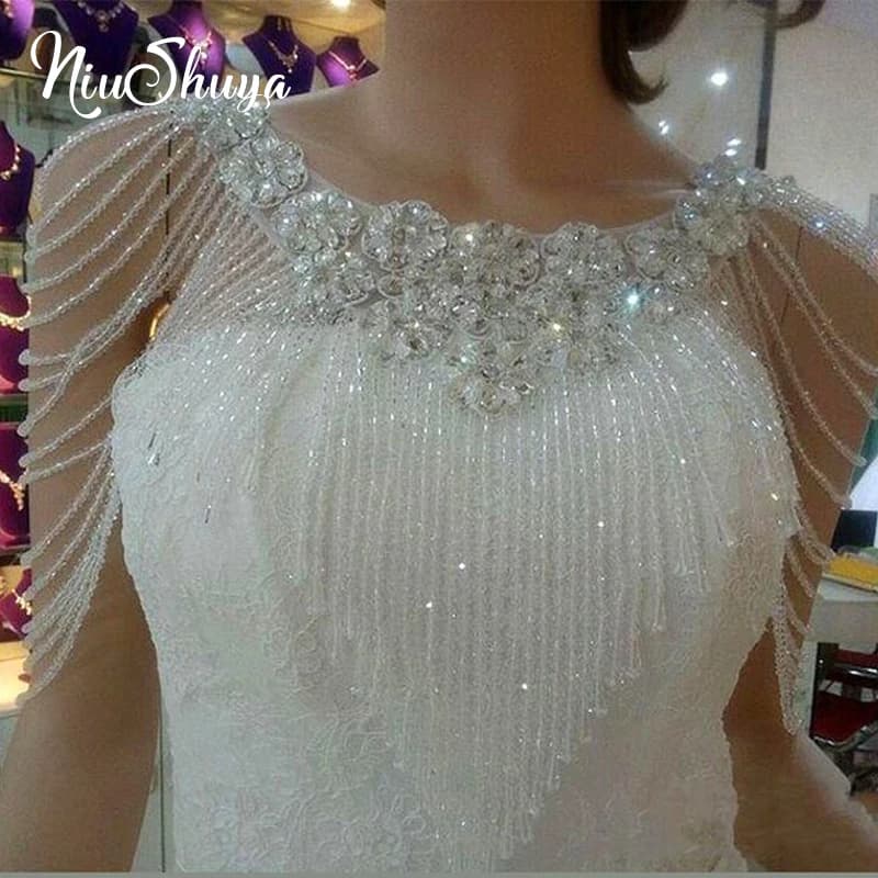 NSY New Crystal Vintage Shoulder Necklace Wedding Necklace Chain Lace Jewelries Accessories vintage jewelry lace necklaces