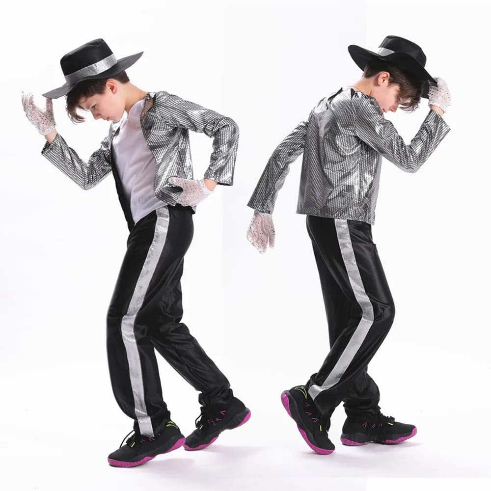 Kids Boys Birthday Carnival Michael Jackson Cosplay Costume Superstar Singer Dance Suits Theme Party Dress