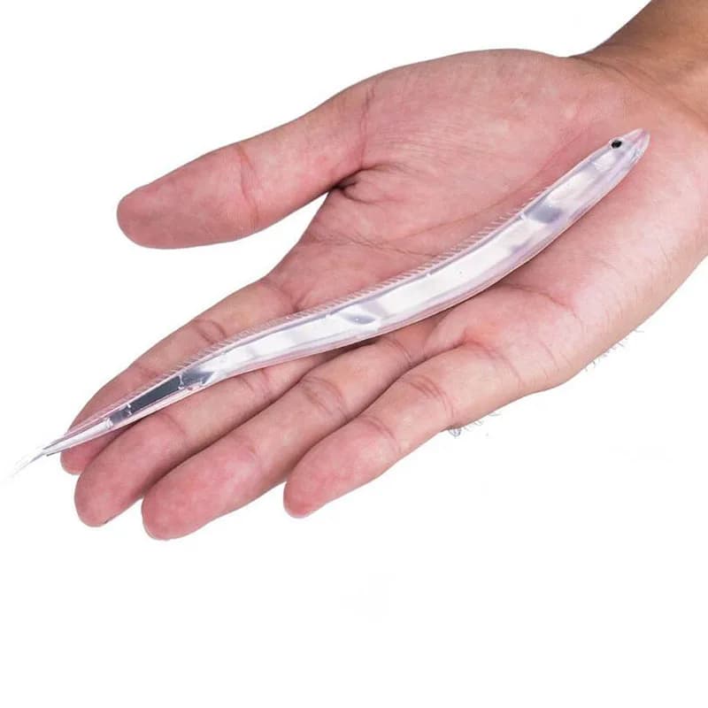 15CM/20CM/28CM Sea Fishing LuminousTransparent Soft Fish Boat Fishing Lure Knife-fish Color Built-In Reflector Bionic Bait