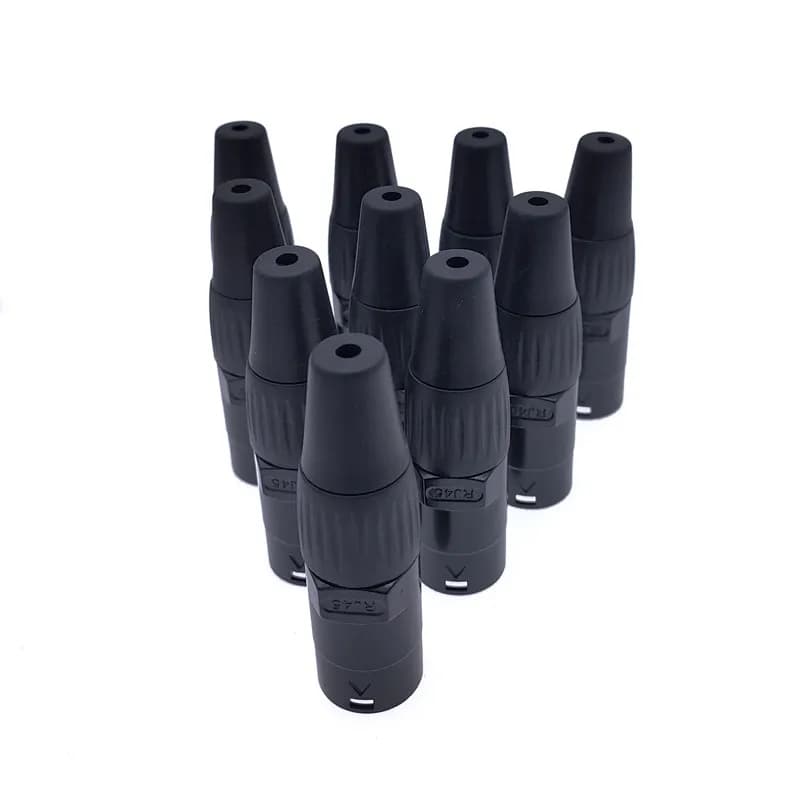 10 piece 8p8c RJ45 net work waterproof connector IP65 D socket panel ethernet connector