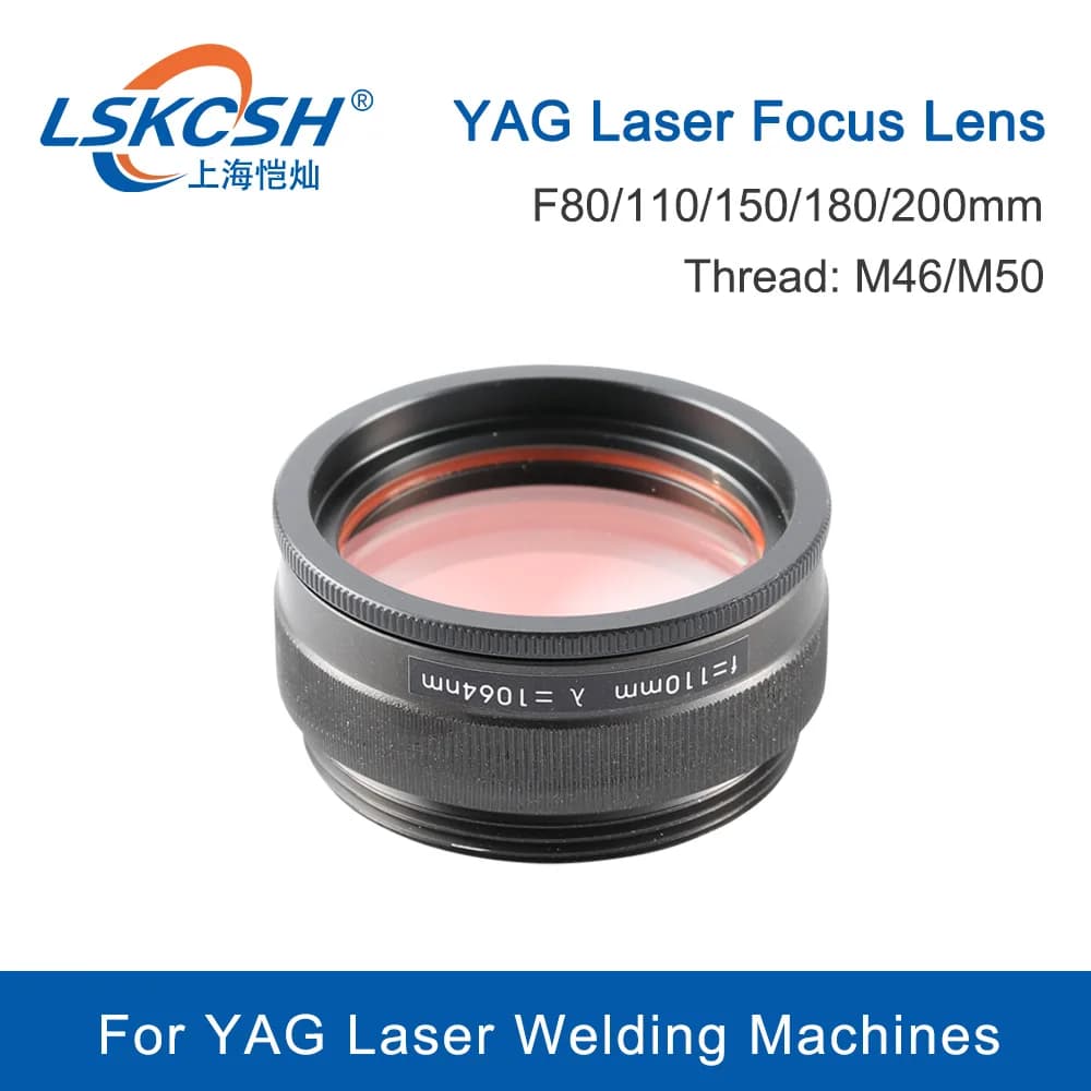 LSKCSH Laser Focusing Lens 1064 Laser Welding Machine Focus Lens M46 3 Lenses Combined Scews M50 Focus 80 110 120 150 180 200mm