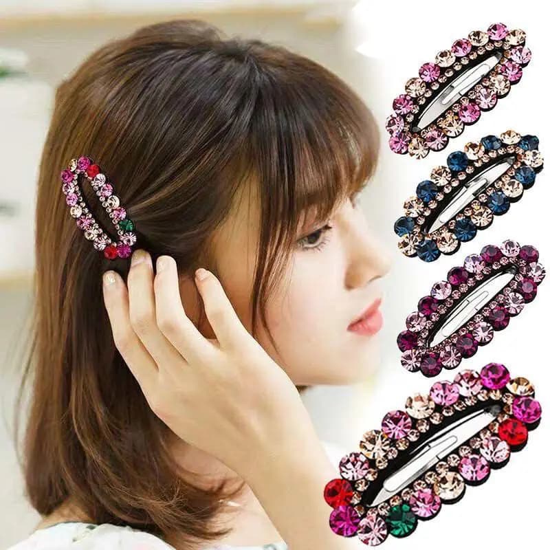 2021 New Fashion Hot Sale Wild Luxurious Rhinestone Bangs BB Clip Hairpin Barrettes for Women Girl Hair Accessories Headwear