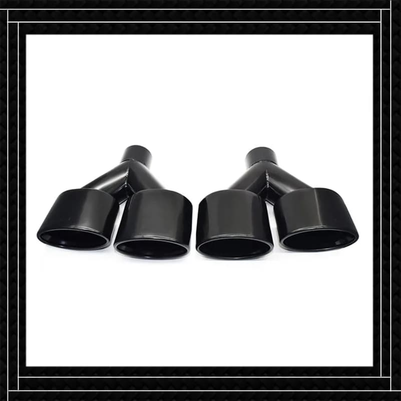 1 Pair Stainless Steel Black Exhaust Pipe For Mercedes Benz W204 C180 C200 C260 C300 Change C63 S63 Rear Diffuser Tail Throat