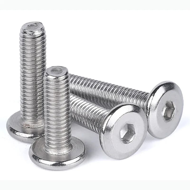 304 Stainless Steel Inner Hex Screws Flat Bevel Hexagon Socket Machine Screw Bolt Fastening Nail M4 M5 M6 M8 M10