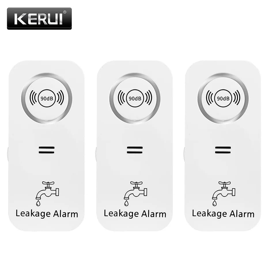 KERUI Water Leak Detector Alarm 90dB Voice Alert Independent Water Leakage Sensor House Safety Home Security Alarm System
