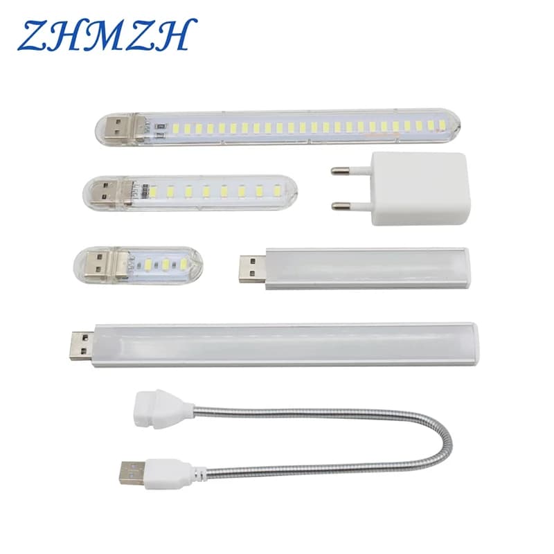 Mini USB LED Night Light 3LEDs 8LEDs 10LEDs 24LEDs Book Lamp Extension Pole Plug Adapter For Reading Notebook Power Bank