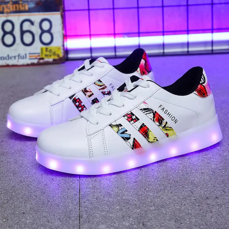 USB Luminous Lady Men Boy Light Women Flat Led Shoes Light Up Adult Party Night Dacance Glowing Sneakers Party LED Footwear Shoe