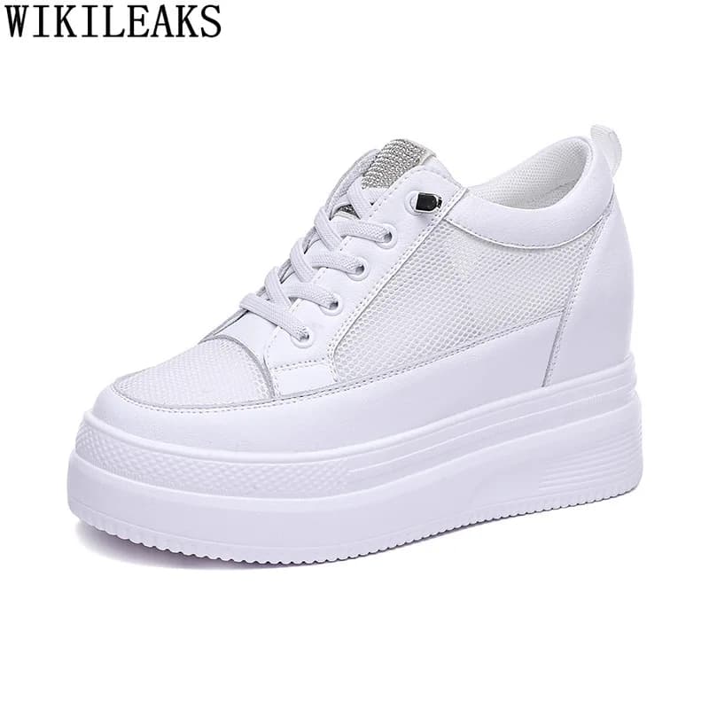 Crystal Slip on Shoes for Women Platforms Wedges Shoes for Women Leather Casual Shoes Fashion Shoes Zapatos De Mujer Zapatos