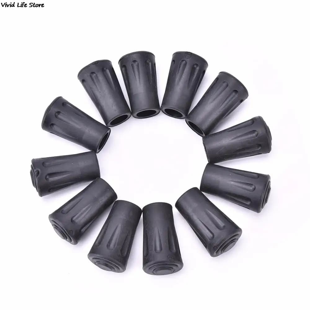 12Pcs Outdoor Sport Climbing Cane Crutch Alpenstock Tip Walking Hiking Stick Tips End Rubber Caps Repair Replacement Accessories