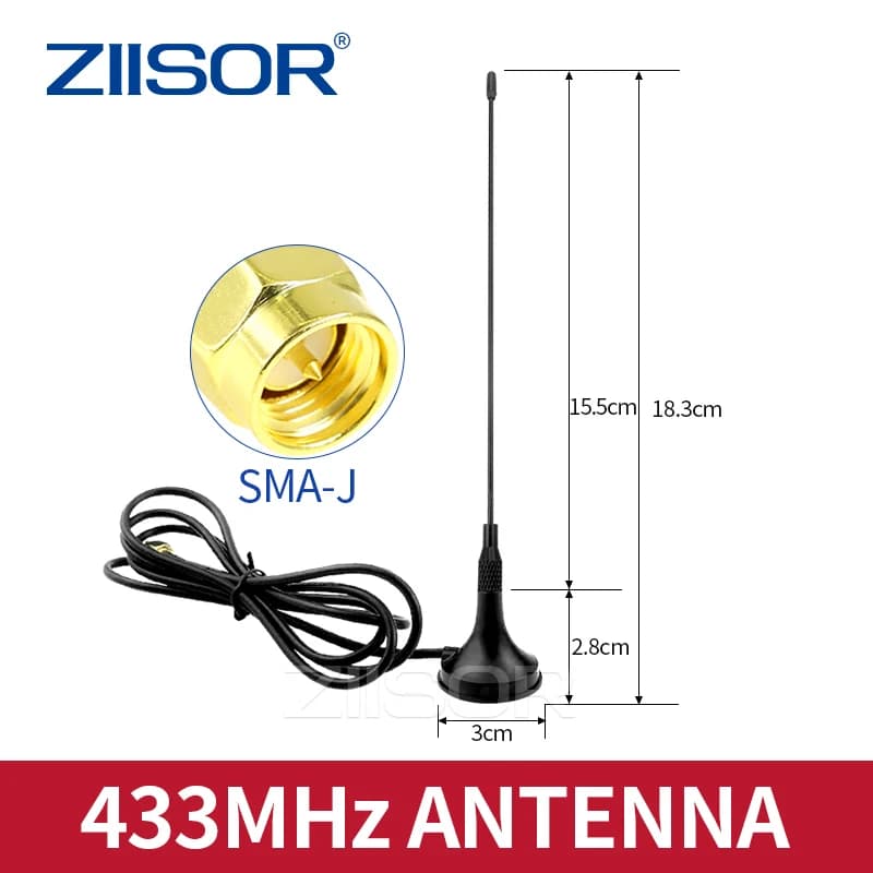 433MHz High Gain Whip Magnetic Antenna SMA Male 433M Wireless Module LoRa Spread Spectrum WiFi Omnidirectional