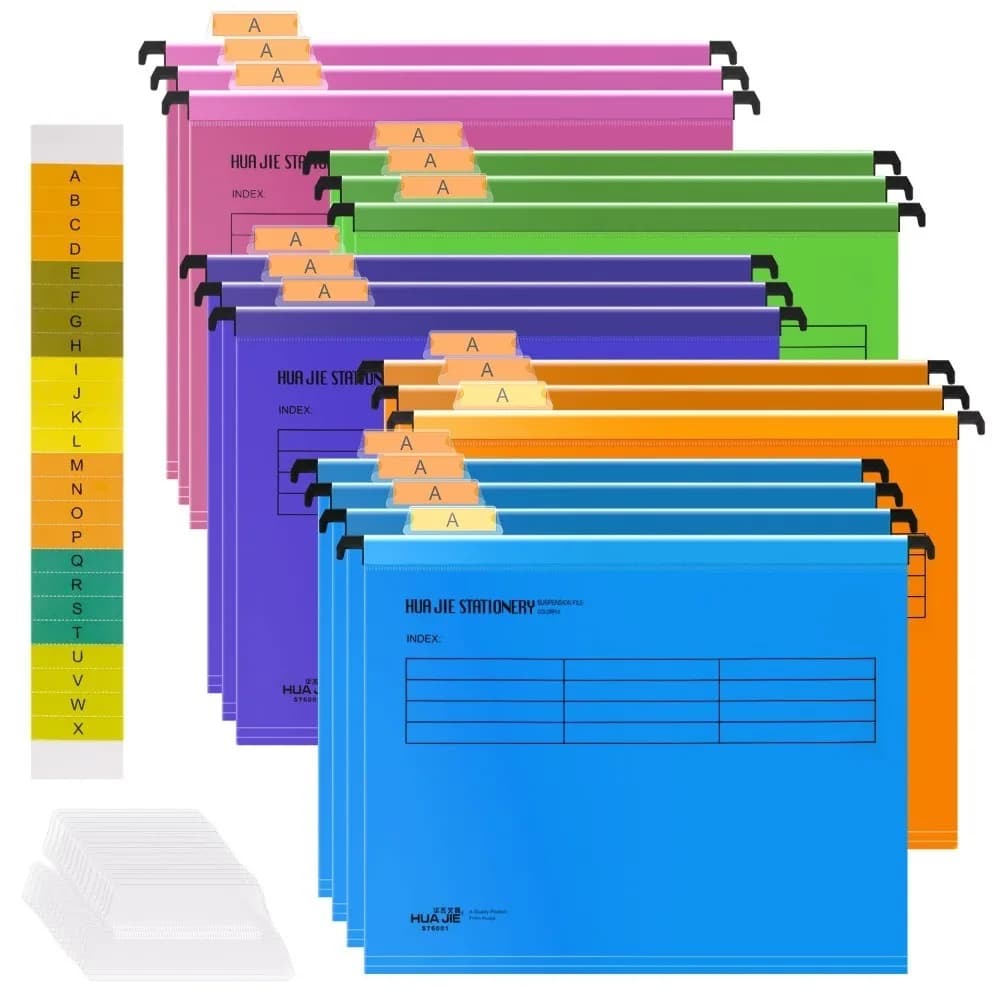 A4 Quick Labor Folder PVC Suspended Type A4 Suspension Files with Hook Color Random Hanging File Folders Home Organization