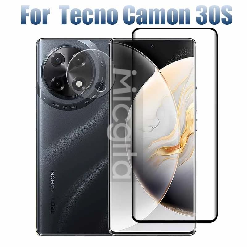 New For Tecno Camon 30S Screen Protector 9D Curved Glass film Anti-Scratch For Tecno Camon 30S Soft fiber Camera film