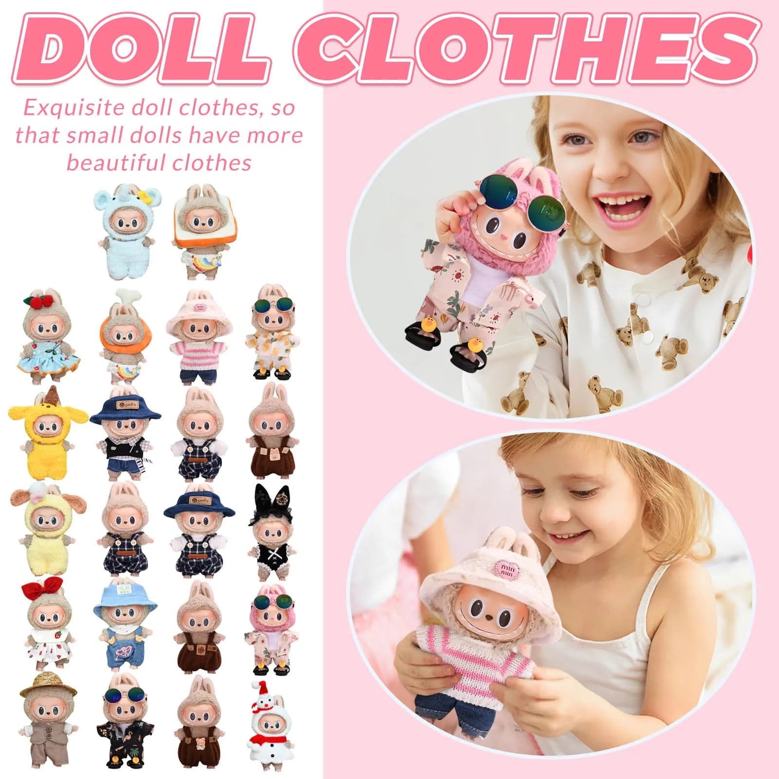 22 Styles 17cm Cute Set Labubu Doll Clothes Outfit Accessories Doll Clothing Kid Toy Girl Gift