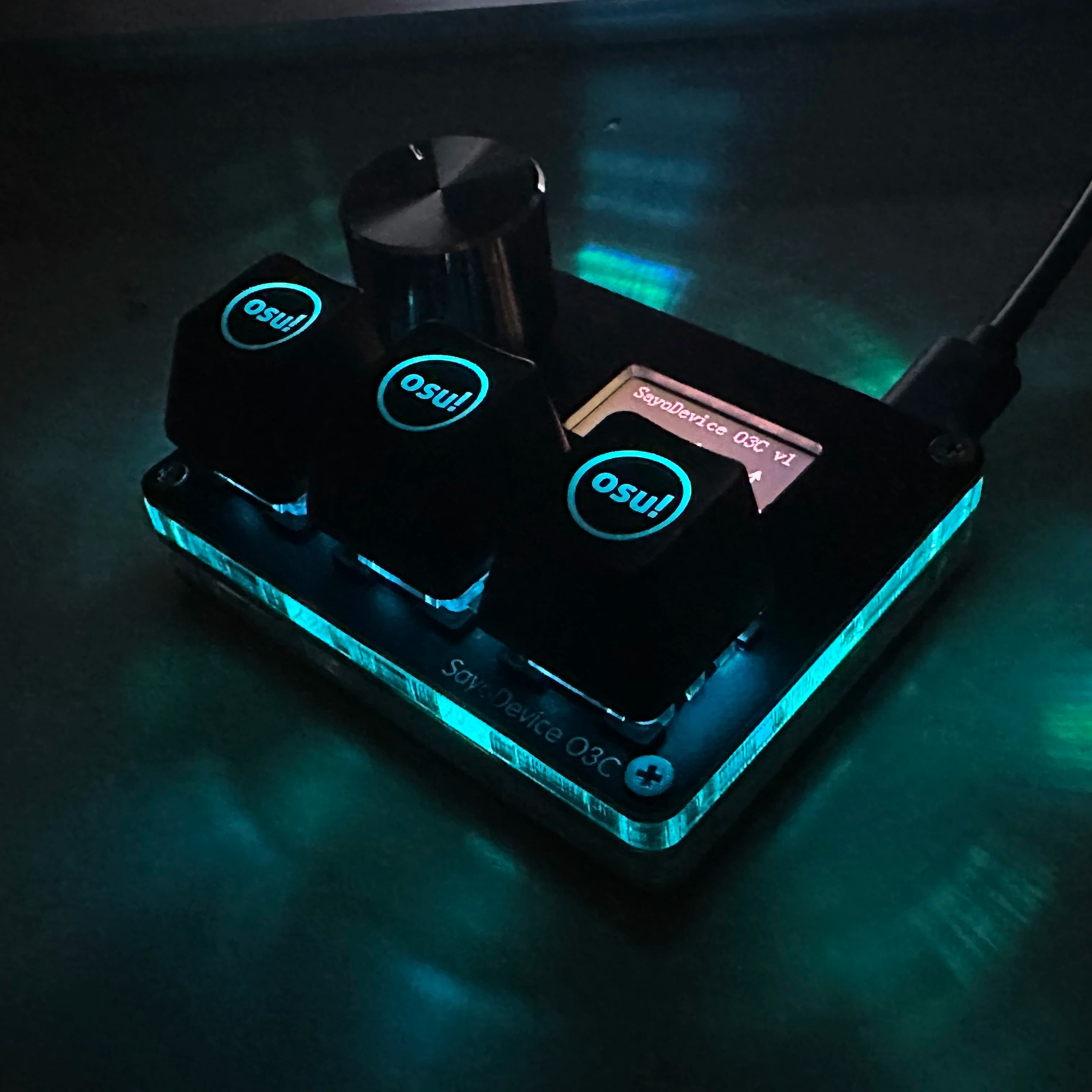 4+4 O3C+++ SayoDevice OSU O3C Rapid Trigger Hall Switches Magnetic Pink Switches Keyboard With Knob Screen Copy Paste Shotcut