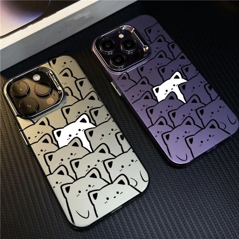 Cute Little Bear Black Cat IMD Case For VIVO V29 V27E V23E V23 V25 Y27 Y21 Y22S Y17S Y15S Y16 Y50 S1 Pro Shockproof Back Cover