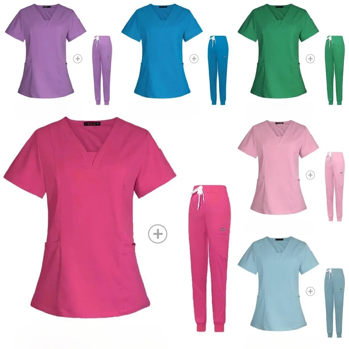 2025 New High-end Scrubs Short Sleeves Hand Wash for Nurses Pet Hospital Separate Set Dental Isolation Scrubs Set Spa Uniform