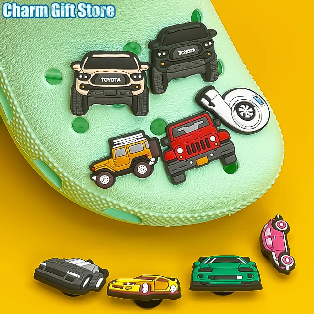 1pcs Turbine Clog Charms SUV Sports Cars Shoe Charms for Clips Classic Car Clog Pin Garden Sandal Shoe Decorations