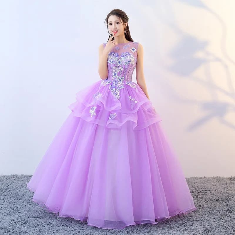 Customized Shiny Ball Gown Women Quinceanera Dresses Appliques Tulle Prom Birthday Party Gowns Formal Vestido De Anos 15