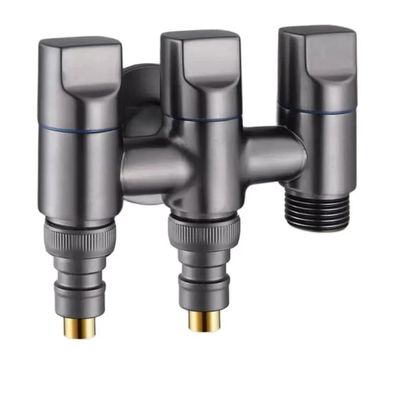 G1/2 Triangle Valve One Into Three Out Water Angle Valve Washing Machine Toilet Stop Valve Multi-function Tap