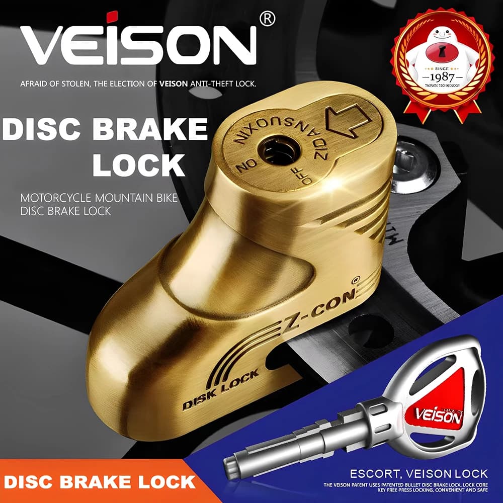 VEISON Anti Theft Motorcycle Lock Outdoor Motocross Anti Theft Disc Brake Lock Safety Protection Bicycle Disc Lock
