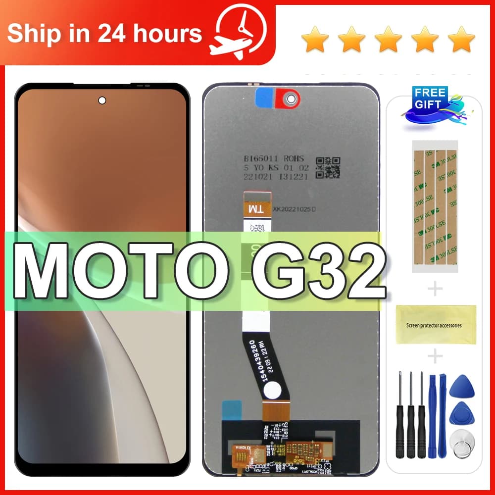6.5" For Motorola Moto G32 LCD Display Touch Screen Assembly Replacement For Moto G32 XT2235-1 Display With Frame