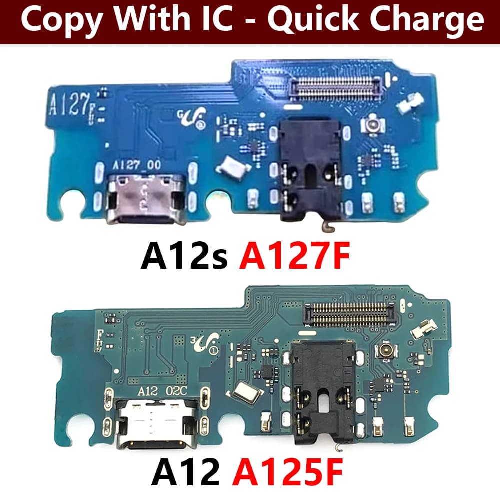 USB Charging Port Board Flex Cable Connector Microphone Module For Samsung A12 A125 A125F A12s A127 A127F A12 Nacho