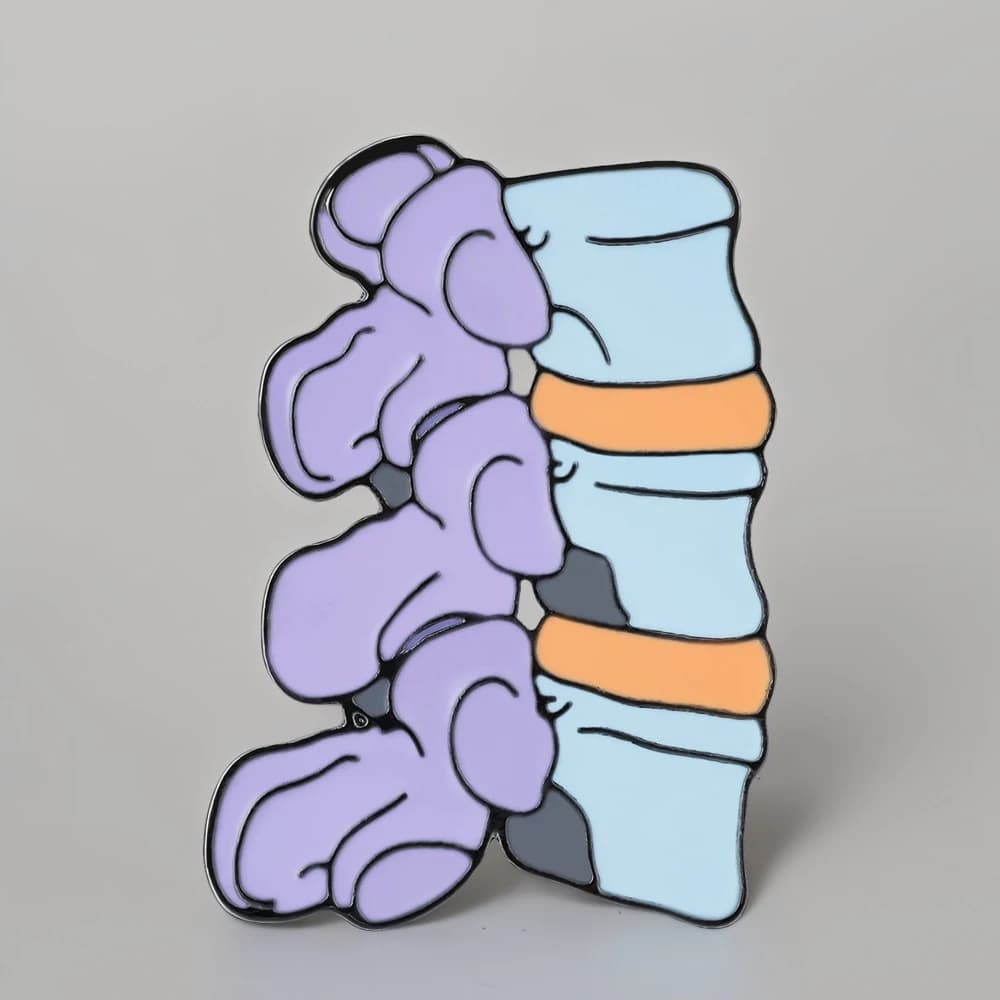 Medsor Medical Spine Enamel Brooch Orthopedics Pin Colorful Skeleton Lapel Lanyard Bag Badge Jewelry for Orthopedist Doctor