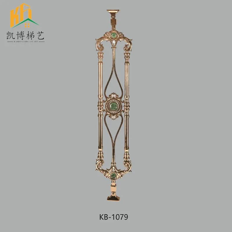 Custom. Hot Selling Luxury Decoration Stair Railings royal antique golden Heavy Duty brass stair handrail