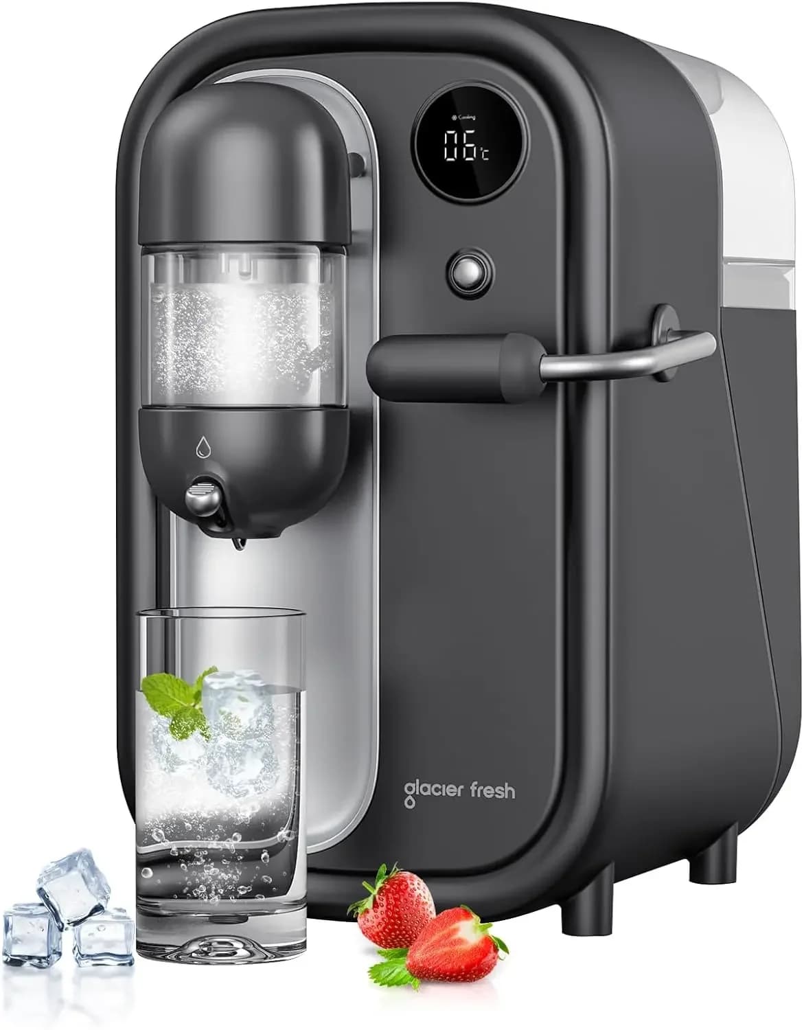 FRESH Newest Cold Soda Maker,Electric Carbonated Water Machine,North America's First Sparkling Water Machine with Refrigeration,