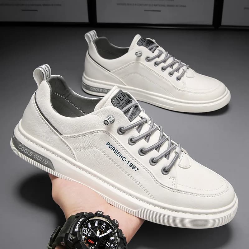 Popular Men Casual Shoes Breathable White Sneakers Fashion Driving Walking Tennis Shoes for Male Skate Fashion Flats