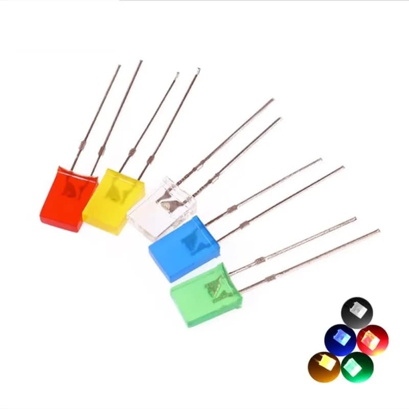 100pcs 2x3x4/2x5x7 5-Color Light-Emitting Diode Square LED In-Line Lamp Beads DIY Kit 2*3*4/2*5*7 White Red Yellow Blue Green