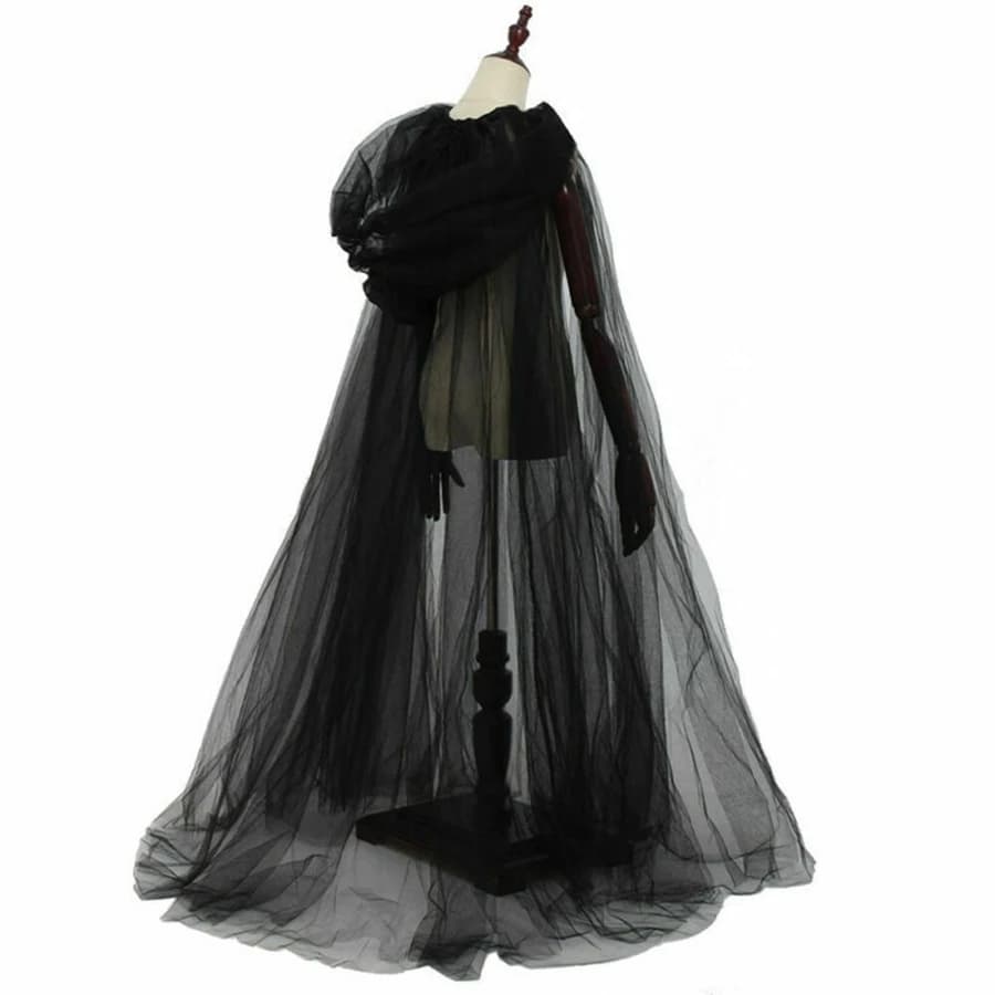 Whoesale Sexy cosplay Cape Bridal Shawl With hat Tulle Long Cape Cloak Shawl Shrugs Women Party Jackets cape mariage femme