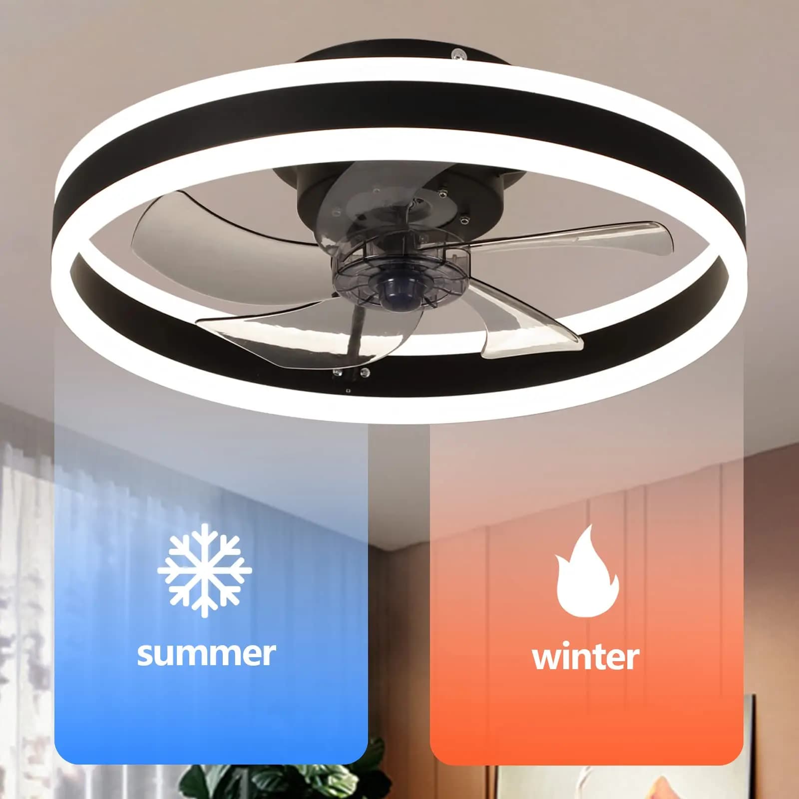 Modern Ceiling Fan (With Lighting) Silent LED Dimmable Ceiling Fan (With Remote Control) for Bedroom Study Dining Room,