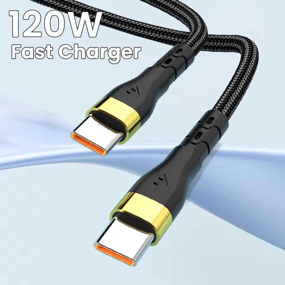 120W Super Fast Charging Cable USB C TO Type C Data Cord For Samsung S24 S23 Ultra iPhone 16 15 14 Pro Max Xiaomi 14 Oneplus