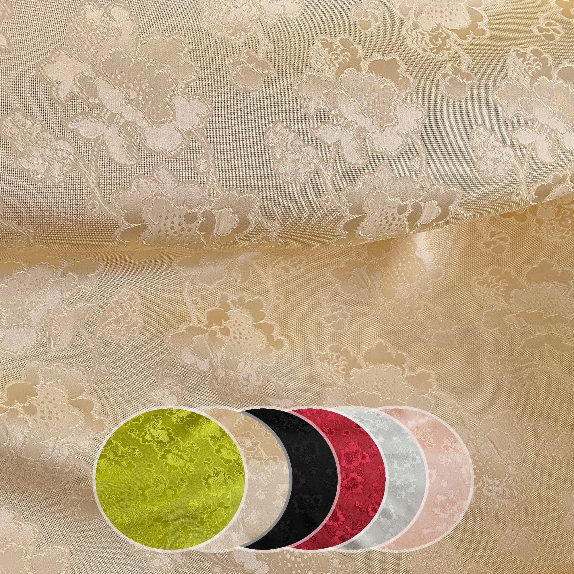 Silk Fabric Jacquard Mulberry Twill By The Meter for Cheongsam Hanfu Diy Sewing Peony Chinese Cloth Silky Drape Thin Soft Summer