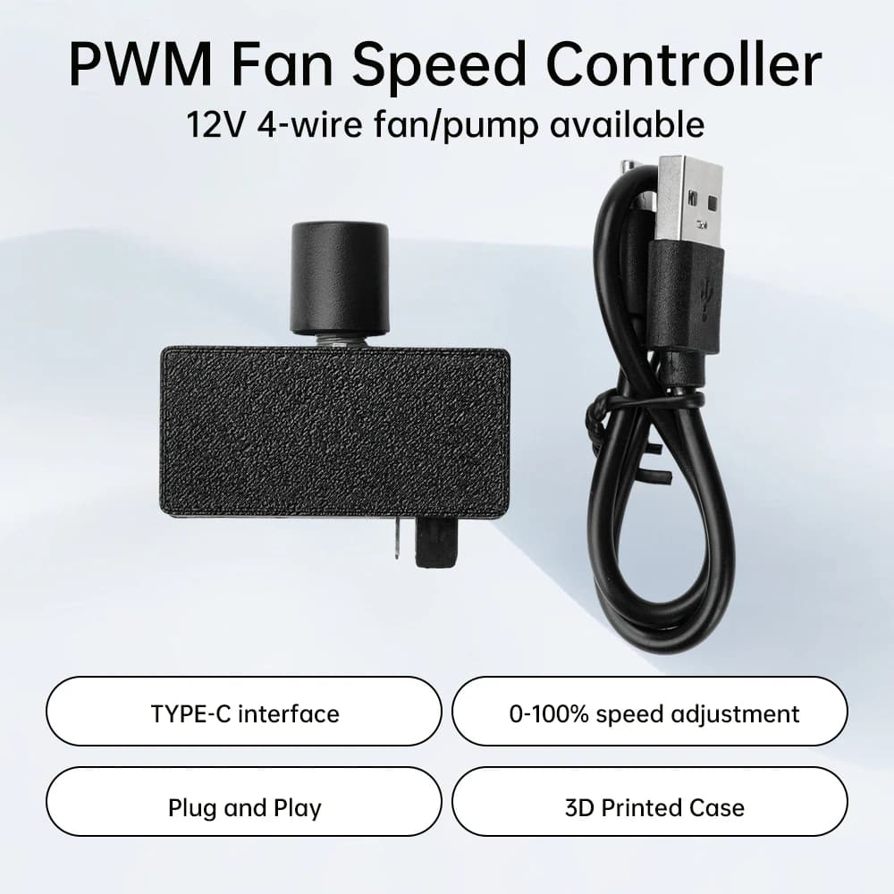 DC12V PWM Speed Controller 4-Pin Fan Speed Controller Type-C USB Power Supply DIY Water-cooling Cooling Pulse Width Modulation