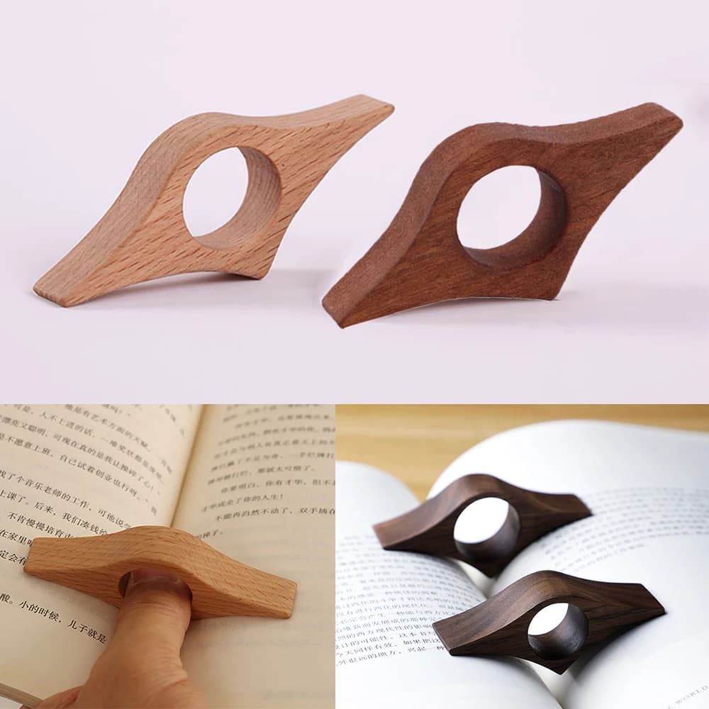 1Pc Wooden Thumb Bookmark Reading Bookmarks Pages Guide Book Support Page Holder For Office Lovers Fast Reading Tools Stationery